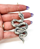 Anya Snake Earrings - Cream with Black Flora