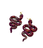 Anya Snake Earrings - Wine Autumn Floral