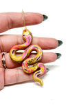 Anya Snake Earrings - Mustard Autumn Floral