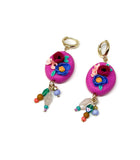 Beaded Floral Dangles Orchid