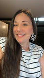 Anya Snake Earrings - Cream with Black Flora