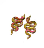 Anya Snake Earrings - Mustard Autumn Floral