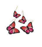 Butterfly Dangles:  Pink Orange Ombre