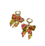Bow Earrings - Mustard Autumn Floral