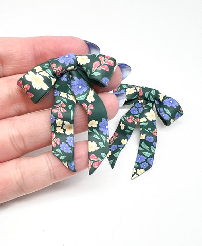 Bow Earrings - Springy Floral