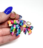 Bow Earrings - Rainbow Prism