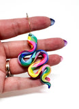 Anya Snake Earrings - Rainbow Prism
