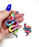 Anya Snake Earrings - Rainbow Prism