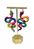 Anya Snake Earrings - Rainbow Prism