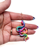 Anya Snake Earrings - Rainbow Prism