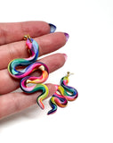 Anya Snake Earrings - Rainbow Prism