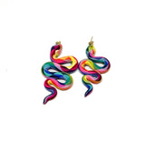 Anya Snake Earrings - Rainbow Prism