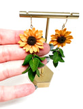 Sunflower & Leaf Dangles PRE-ORDER
