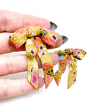 Bow Earrings - Mustard Autumn Floral