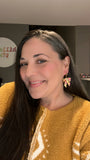 Bow Earrings - Mustard Autumn Floral