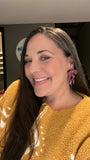Bow Earrings - Wine Autumn Floral