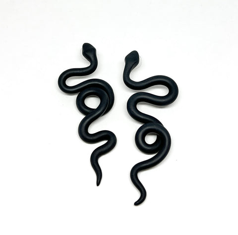 Black Statement Snake Studs - Large