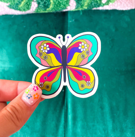 Daisy Butterfly Sticker