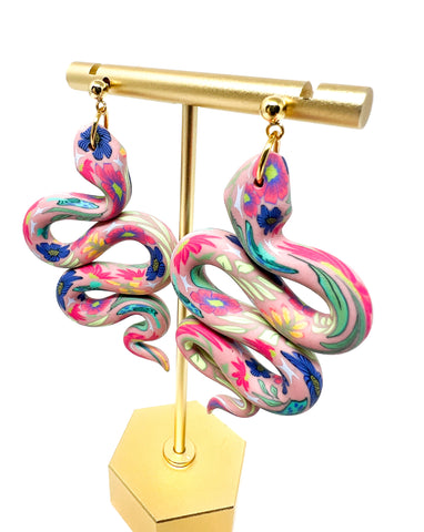 Anya Snake Earrings - Blush Garden