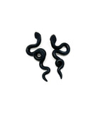 Black Statement Snake Studs - Mini