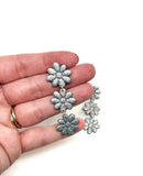 Silver Glitter Daisy Chain Earrings
