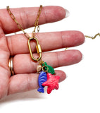 Colorful  Mermaid Charm Necklace