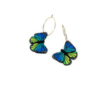 Butterfly Dangles:  Blue Green Ombre