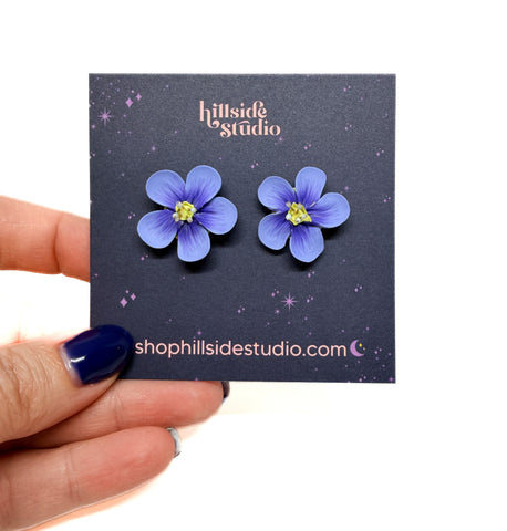 Blue Flax Flower Studs