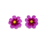 Pink Cosmos Flower Studs