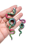 Large Statement Snake Studs - Colorful Jungle