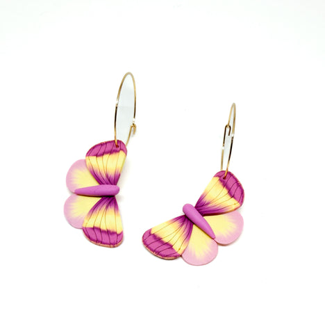 Moth Dangles: Pink & Yellow