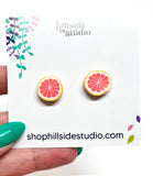 Grapefruit Slice Clay Studs