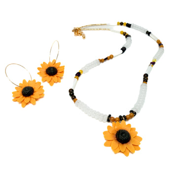 Sunflower Beaded Necklace
