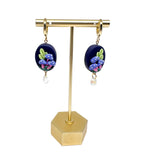 Periwinkle Mushroom Bead Huggies