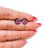 Pink Flower Studs