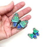 Butterfly Dangles:  Blue Green Ombre