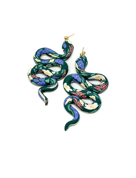 Anya Snake Earrings - Spring Floral