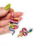 Anya Snake Earrings - Rainbow Prism