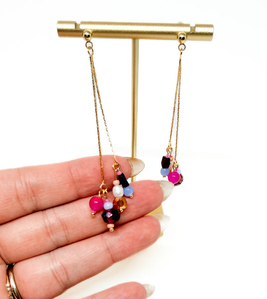 Autumn Beaded Dangle Earrings