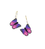 Butterfly Dangles:  Pink Purple  Ombre