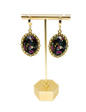Gold-Framed Dangles - Floral Dreams