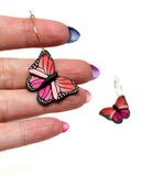 Butterfly Dangles:  Pink Orange Ombre