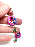 Beaded Floral Dangles Orchid