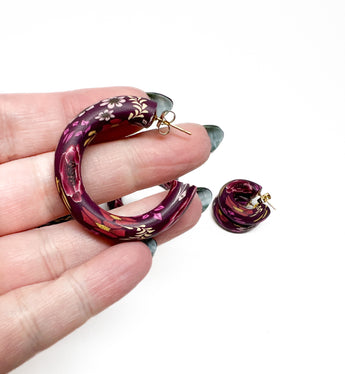 Becca Hoops - Wine Autumn Floral