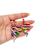 Anya Snake Earrings - Rainbow Prism