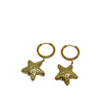 Gold Starfish Huggies