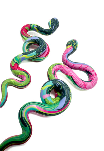 Large Statement Snake Studs - Colorful Jungle