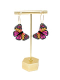Butterfly Dangles:  Pink Orange Ombre
