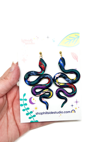 Anya Snake Earrings - Chakra Floral