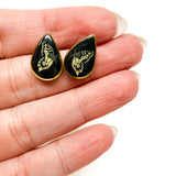 Gold Framed Tiger Swallowtail Studs